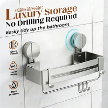 Easy Install Bathroom Storage Solution Holds Multiple Items