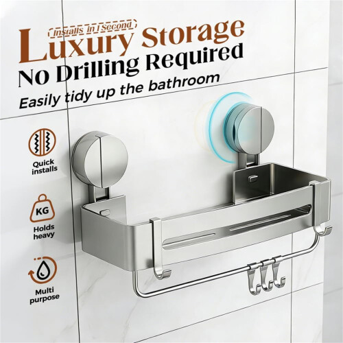 Easy Install Bathroom Storage Solution Holds Multiple Items