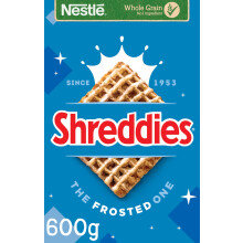 Nestlé Cereals - Shreddies Breakfast Cereal - Bitesize Wholegrain Wheat Cereal - The Frosted One - High Fibre, 5 Vitamins & Iron - 600g