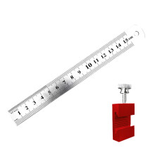 Precisions Holzbearbeitungslineal mit rutschfestem-15cm Rot