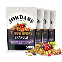 Jordans Granola Super Berry Breakfast Cereal - Redcurrants, Blackcurrants, Blueberries and Cranberries - British Baked High Fibre
