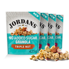 Jordans No Added Sugar Granola - Triple Nut| Breakfast Cereal | High Fibre | 4 PACKS of 425 g