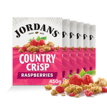 Jordans Country Crisp Raspberry Breakfast Cereal - Oat Clusters with Raspberries - No Artificial Flavours or Preservatives - British Baked Cereal