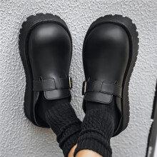 (Black, 7.5) New Spring Style Big-Toe Shoes, Unisex Vintage Fashion Slippers, Height-Increasing Casual Plus-Size Trendy,