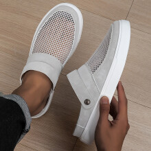 (Light Grey, 6.5) Men's Summer Lightweight Mesh Sandals, Breathable and Non-Stuffy. Dual-Wear Design for Both Sandals and Slippers