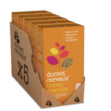 Dorset Cereals Honey Granola | Cereal | High In Fibre |Vegetarian | 5 Packs Of 450 g