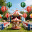 Conjunto de 8 Balões Metalizados de 22 Polegadas com Tema de Circo e Carnaval para Decoração de Festas Temáticas de Carnaval e Circo. 5