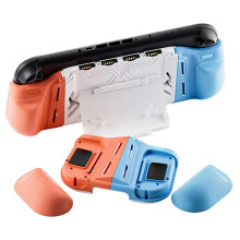 For 2 Game Console TPU Protective Case Ergonomic Grip Holder with Stand & Game Card Slot Protective Cover