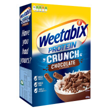 Weetabix Protein Crunch Chocolate Wholegrain Breakfast Cereal, 450 g