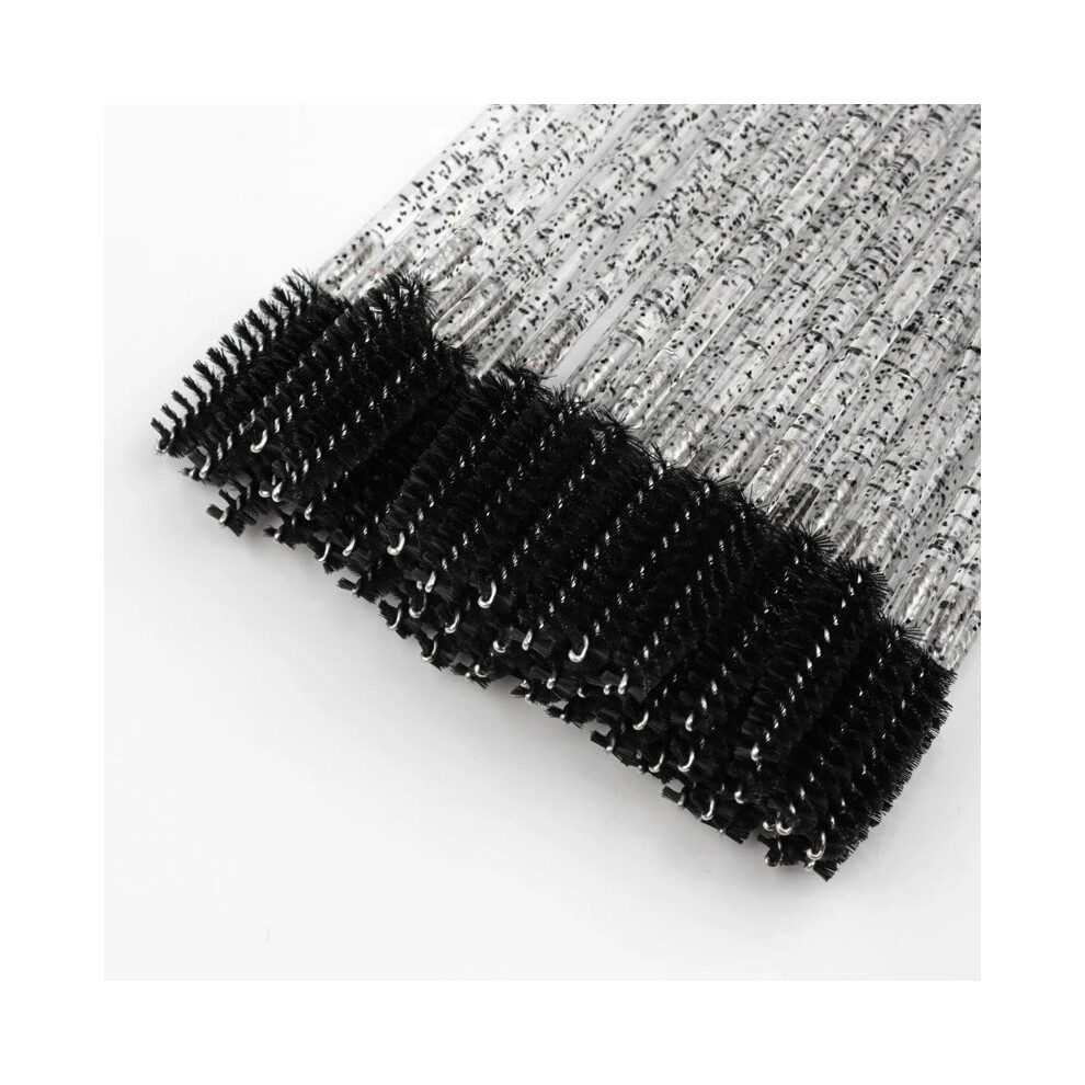 My Store (50Pcs, Crystal Black) 5/50Pcs Black Lashes Brush Cosmetics False Eyelashes Supplies Reusable Makeup Brushes Eyebrow Brush Mascara Wands Make Up Tools