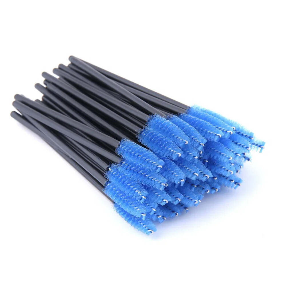 My Store (50Pcs, Blue) 5/50Pcs Black Lashes Brush Cosmetics False Eyelashes Supplies Reusable Makeup Brushes Eyebrow Brush Mascara Wands Make Up Tools
