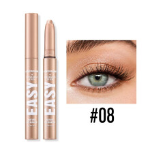 (08) 12 Colors Pearly Eyeshadow Stick Waterproof Glitter Matte Nude Eye Shadow Pencil High Pigmented Shimmer Eyeshadow Makeup Tool
