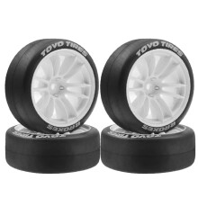 4 Pneus de Drift Durs de 65 mm pour Voiture de Drift RC pour TT01 TT02 XV01 PTG-2 HPI HSP 1/10, Blanc