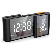 Alarm Clock Radio Large Dual Display Screen with Adjustable Brightness USB Port Sleep Timer FM76-108MHz FM Radio