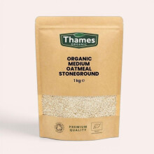 Organic Medium Oatmeal Stoneground - No Additives or Preservatives - High Fibre, Vegan, GMO-Free, Certified Organic