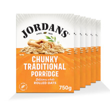 Jordans Chunky Traditional Oat Porridge Breakfast Cereal - British Baked High Fibre Cereal - No Artificial Flavours or Preservatives - 750g