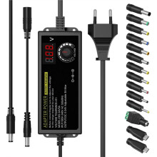 24V 3A 72W Universal Power Supply, AC to  3V-24V Adapter Adjustable Power Adapter with LED Voltage Display Eu Plug