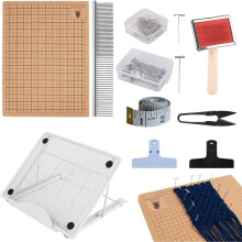 108 Pcs Macrame Board Set, 12'' X 16'' Wood Macrame Board Stand with Metal Adjustable Holder for Braiding Creating