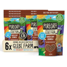 Glebe Farm Gluten Free PureOaty Chocolate Oat Granola 6PK, Healthy Wholegrain Oats To Help Lower Cholesterol, 100% British Oats
