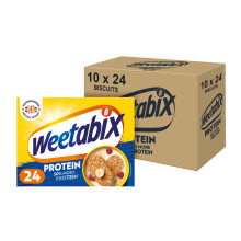 Weetabix Protein Pack of 10 x 24 Biscuits – High Protein Wholegrain Breakfast – Plant-Based Goodness – Low Sugar & High Fibre