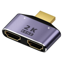 -Kompatibler 1 im 2 Out Splitter Adapter 2K @ 60Hz 2 im 1 HD Display Bidirektionaler Wahlschalter mit LED-Licht