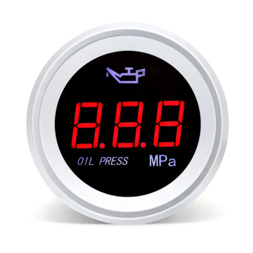 52 mm Oliedrukmeter Auto Digitale Meter LED-Display Zonder Sensor Ronde Digitale Oliemeter