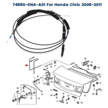 Car Rear Parking Emergency Brake Cable 74880-SNA-A01 for 2006-2011 Luggage Compartment Cable 74880SNAA01