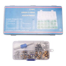 Car A/C Repair Kit 270PCS O-Ring Seals Kit + 40PCS A/C Valve Core Assortment with Remover Tool