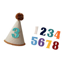 4 Styles Colorful Fabric Birthday Crowns With Auto Stick-A