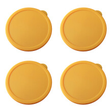4 Piece Silicone Can Lid Set Glass Custard Cup Covers-Orange