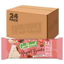 Go Ahead Yogurt Breaks Strawberry Biscuits Twin Pack, Creamy Yogurt Coated Snack Bars, 35 g (Pack of 24)