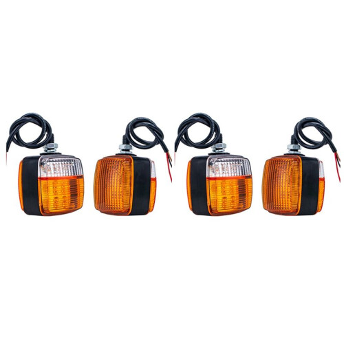 4x Forklift Turning Light LED Double-Sided Small Light 12V Square Turning Front Light Parking Light Reversing Light