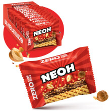 NEOH Hazelnut Crunch Wafers | 1g Sugar, 95 kcal, 21g | Keto-Friendly, Low-Carb, High-Fibre | The New Alternative to Traditional Sweets | 12 Pack
