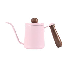 Premium Metal Coffee Dispenser With Wooden Hold And Narrow-Pink