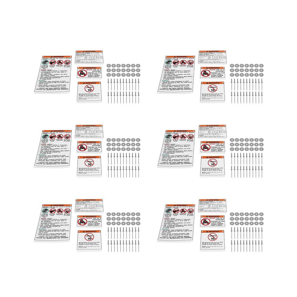 24X For Warning Decals Stickers Labels Aluminum Backed Raptor Blaster Banshee 6032262433498