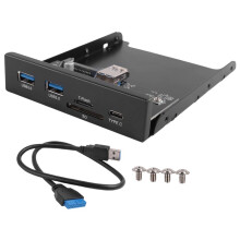 USB 3.0 Micro-/TF Flash 3.5 Internal Card Reader USB-C Type-C Front Panel Dual USB 3.0 Port Floppy Hub for 3.5in Open