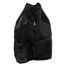 Sporttasche für Schwimmbad, Sport, Strand, Netz-Rucksack mit Kordelzug für Männer und Frauen, Schwimmer, Trainingsausrüstungstasche, Schwarz