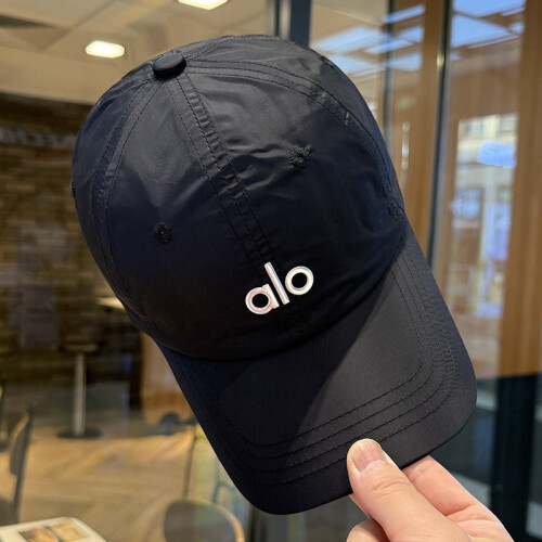 (Black) Color Solid Simple Letter Decor Neutral Quick Drying Baseball Cap Breathable