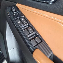 Car Window Lift Panel Button Cover Trim for MU-X MUX 2022 2023 RHD Accessories Carbon Fiber
