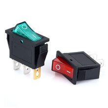 10 PCS KCD3 Rocker  3 Terminals Rocker  for Electric Rice Cookers and Small Appliances Green