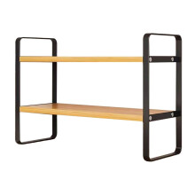 Scaffale Organizer da Scrivania, Scaffale Portaoggetti Multiuso In Legno A 2 Livelli per Scrivania da Ufficio, Piccola Libreria da Scrivania per