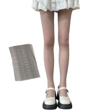 Frauen japanische gestreifte Blumenmuster Strumpfhosen-Grau