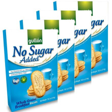 Gullon No Added Sugar Whole Grains Breakfast Biscuits 216g, Cholesterol Free, Ideal for Diabetics & Healthier Eating Lifestyles