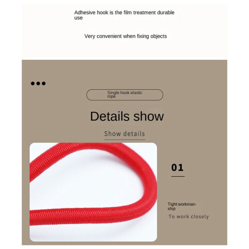 Camping Tent Elastic Rope Buckle Fixed Binding Belt Elastic Rope Hook Camping Canopy Accessories Pull Rope Black 1