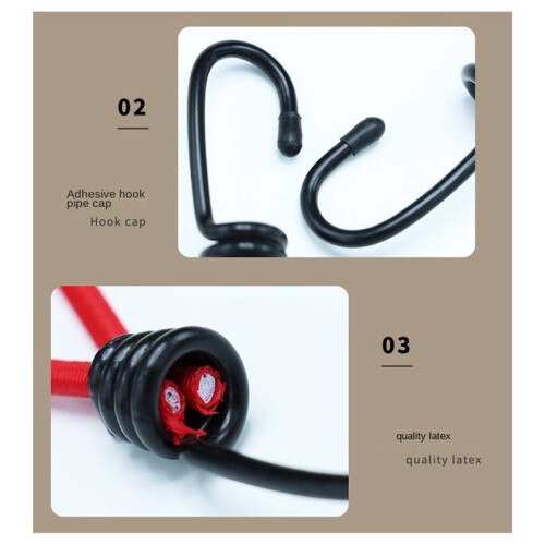Camping Tent Elastic Rope Buckle Fixed Binding Belt Elastic Rope Hook Camping Canopy Accessories Pull Rope Black 2
