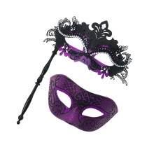 Masque facial Interchangeable créatif, tenue avec motifs-Violet