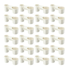 24 Pcs Bird Drinker Feeder Cups Water Bottle Cup for Cage Ideal for Bottle Chicken Quail Poultry Waterer White
