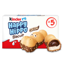 Kinder Happy Hippo Cocoa Biscuit Bars, Bulk Chocolate Gift, Crispy Wafer with Milk Chocolate and Cocoa Cream Filling, Pack of 10 x 103.5g