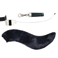 Remote Control Wagging Tail Faux Furs Animal Tail-Black