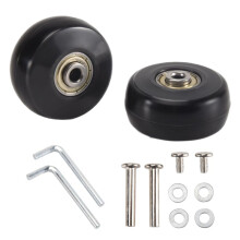 50X24mm Set of 2 Luggage Suitcase Replacement Wheels,PU Swivel Caster Wheels Carbon Steel Bearings Repair Kits